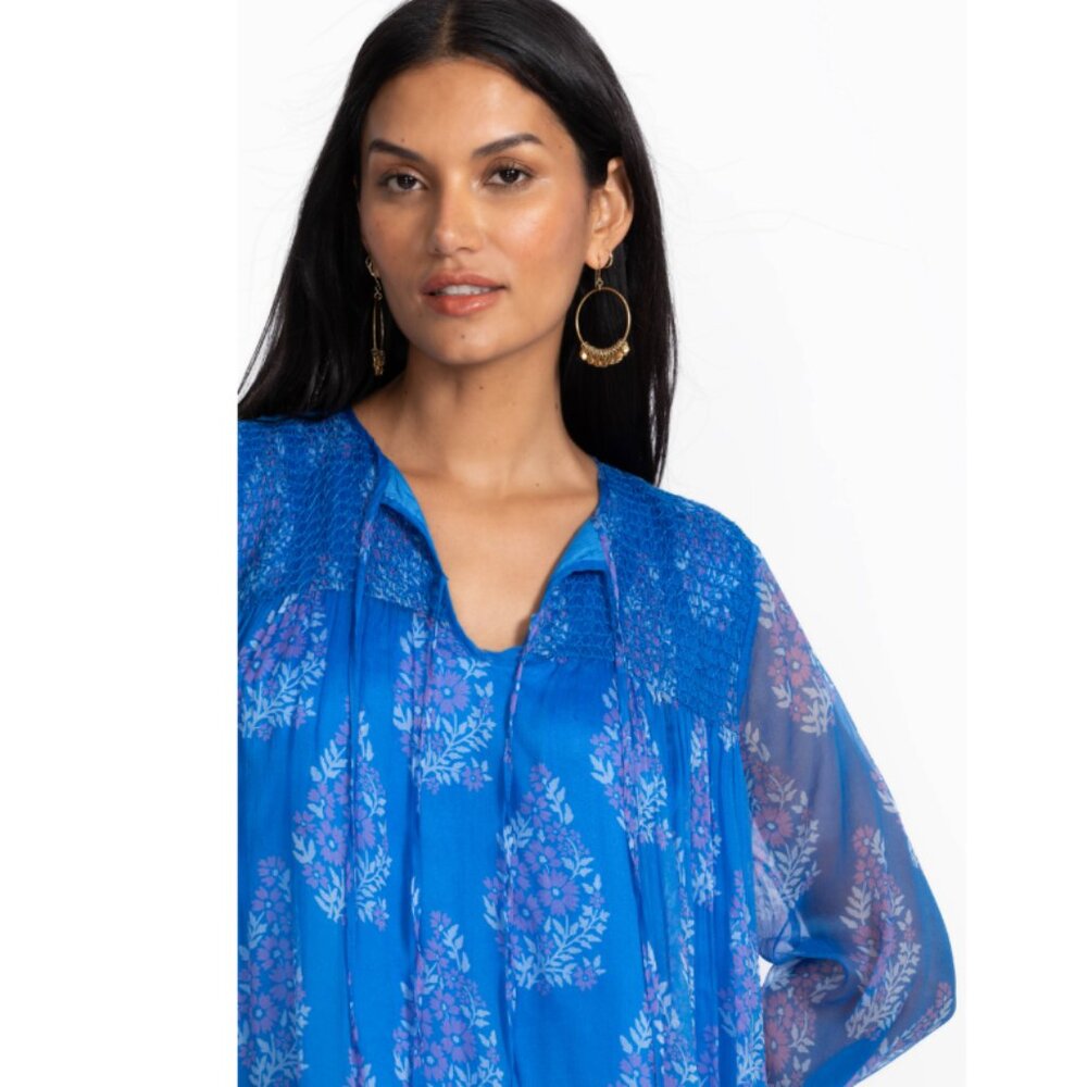 NWT Johnny Was Blaire Midi Dress embellished silk summer vacation - Picture 2 of 9
